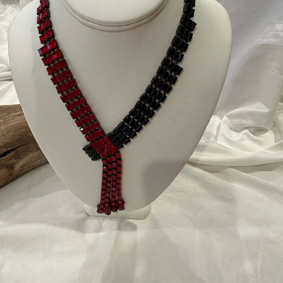 VINTAGE ART DECO HIGH END RHINESTONE" NECKLACE - Picture 2 of 9